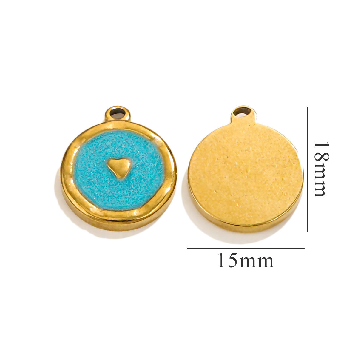 1 Piece Simple Sweet Style Heart Shape Stainless Steel  Gold Color Women's Pendant h5 